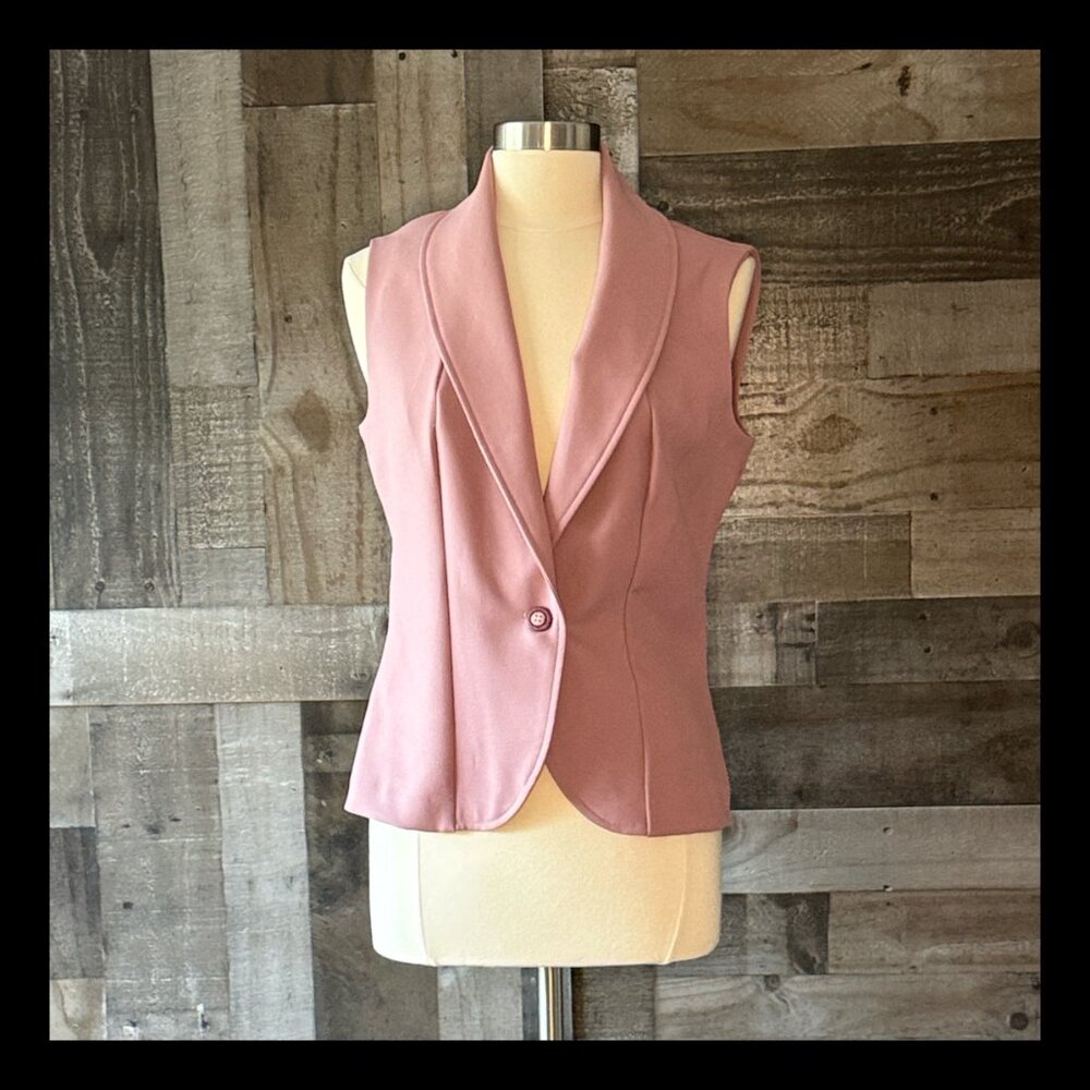 Tall Daisies dusty rose sleeveless blazer medium vintage 80s feminine gorpcore